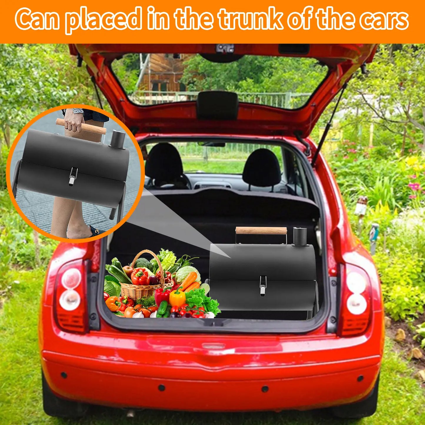 Portable Charcoal Grill, Small Folding Outdoor Grill, Mini Black Barbecue Grill, Compact Tabletop BBQ Grill for Camping Picnic Backyard Patio