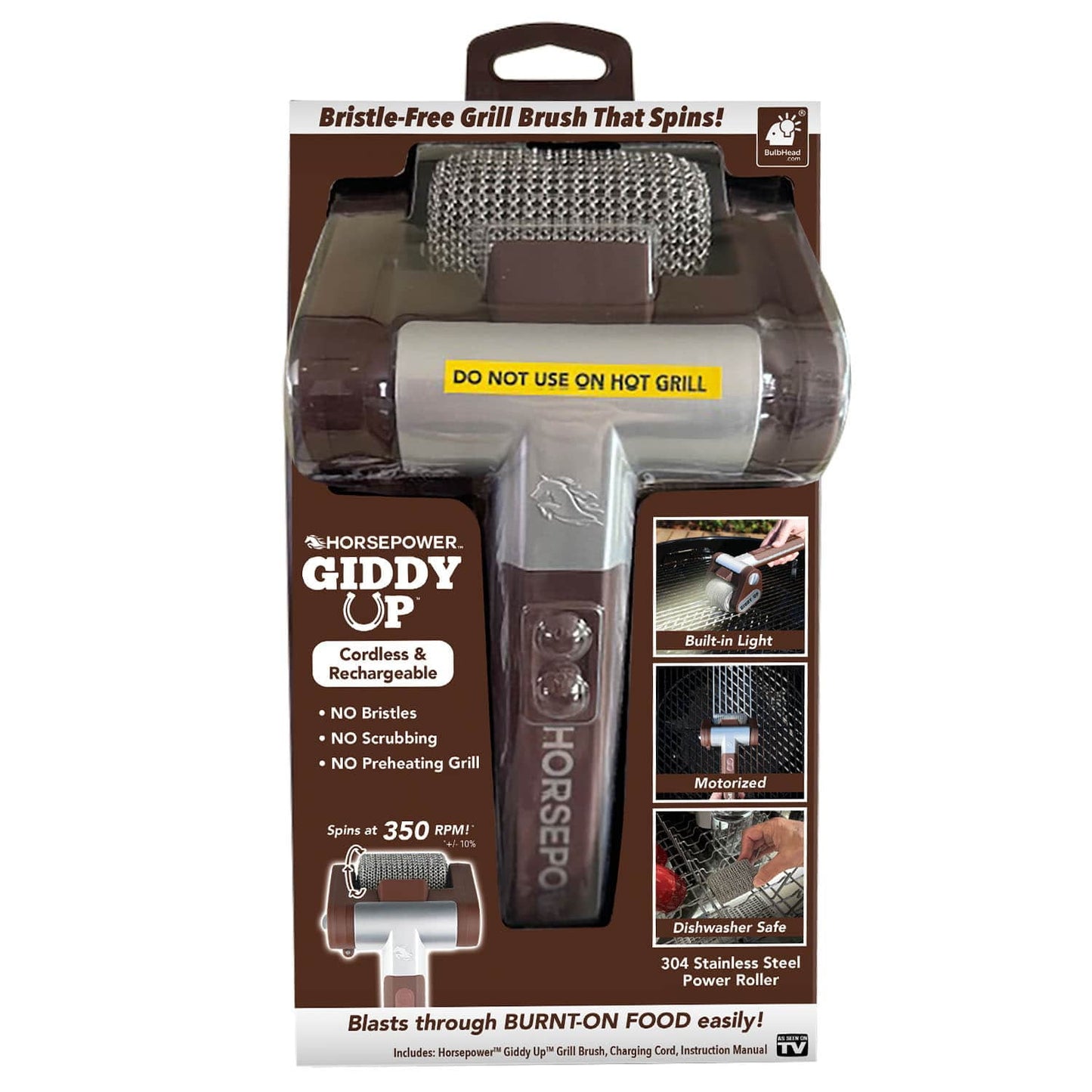 Bristle-Free Cordless Electric Grill Brush