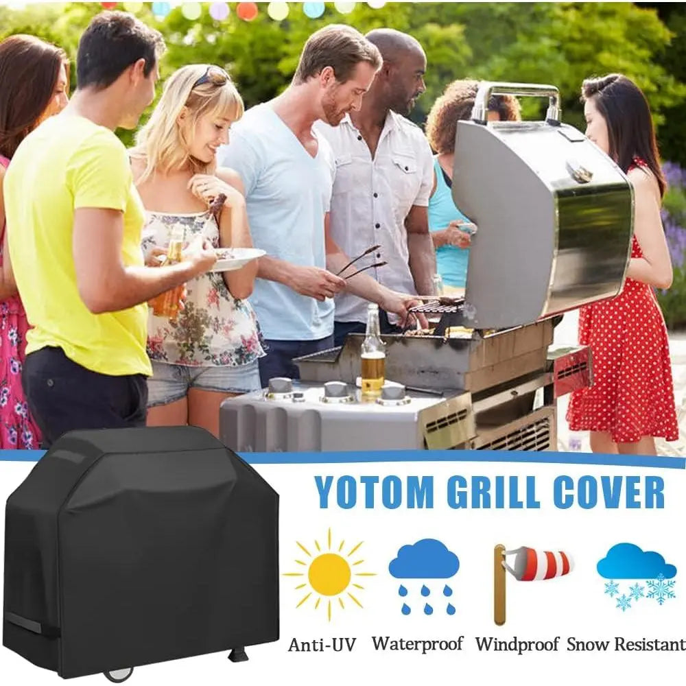 Grill Cover, BBQ Grill Cover, 58 Inch -Proof and Anti-Uv Barbecue Gas Grill Cover Compatible for Weber Char-Broil Nexgrill Grills And