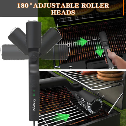 Cordless Electric BBQ Grill Brush with Rechargeable Battery, Adjustable 180° Head, and Three Speed Settings for Optimal Outdoor Grill Maintenance