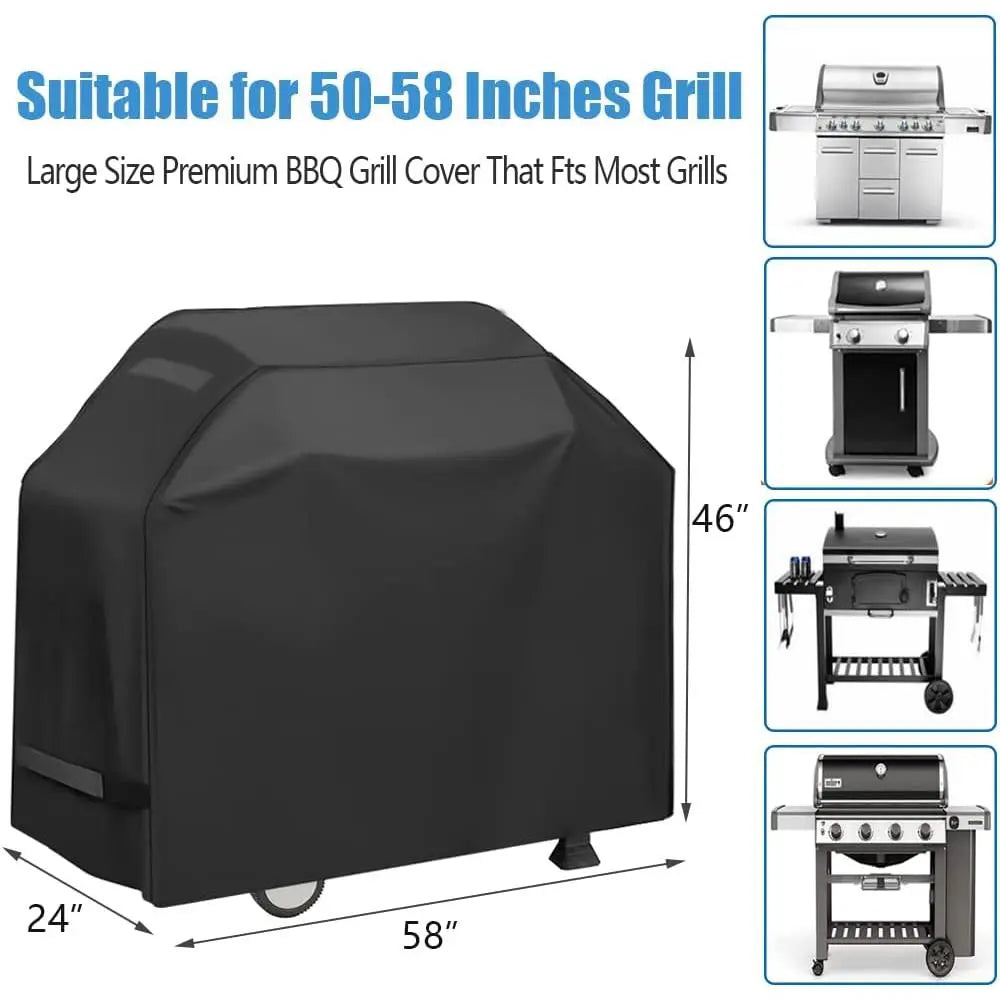 Grill Cover, BBQ Grill Cover, 58 Inch -Proof and Anti-Uv Barbecue Gas Grill Cover Compatible for Weber Char-Broil Nexgrill Grills And