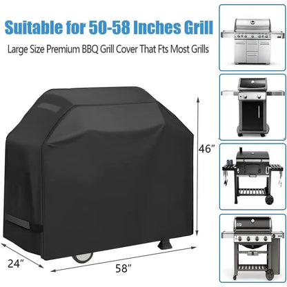 Grill Cover, BBQ Grill Cover, 58 Inch -Proof and Anti-Uv Barbecue Gas Grill Cover Compatible for Weber Char-Broil Nexgrill Grills And