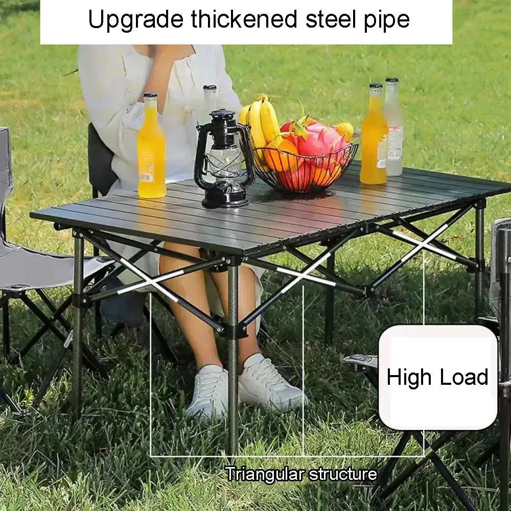 Portable Outdoor Folding Table for Egg Roll Preparation