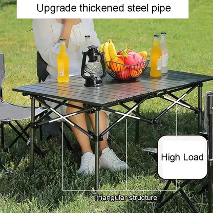 Portable Outdoor Folding Table for Egg Roll Preparation