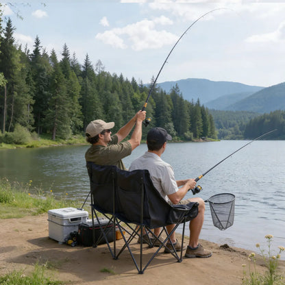 Vevor Extra-Large Double Camping Chair for Two, 660 lbs Capacity, Equipped with Dual Cup Holders, Wine Glass Holders, Magazine Straps, and Carry Bags for Outdoor and Beach Activities