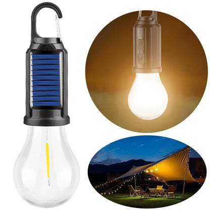 USB Rechargeable Dimmable LED Solar Camping Lantern with Hooks - Vintage Design for Outdoor Hiking and Tent Lighting