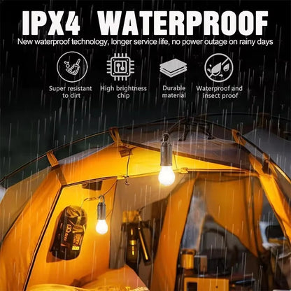 USB Rechargeable Dimmable LED Solar Camping Lantern with Hooks - Vintage Design for Outdoor Hiking and Tent Lighting