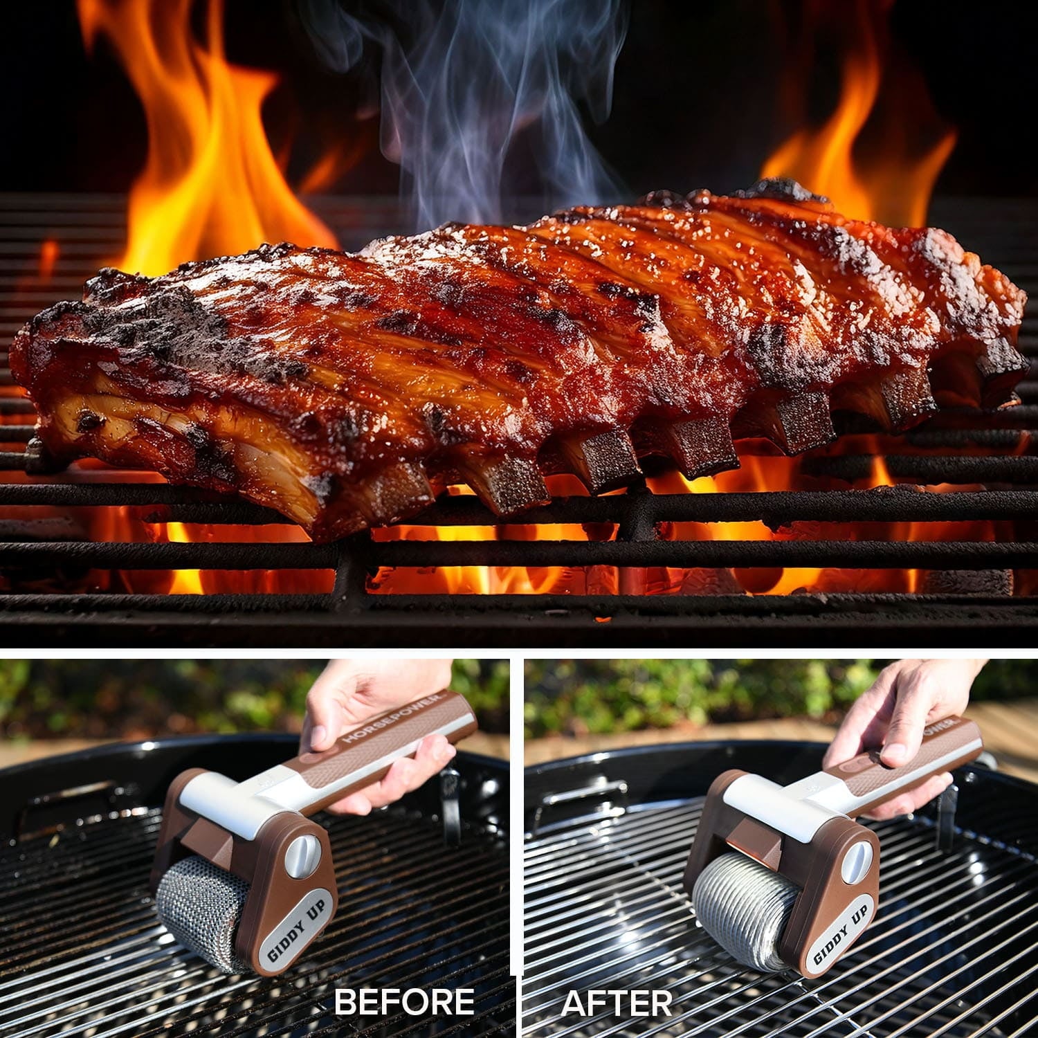 Bristle-Free Cordless Electric Grill Brush