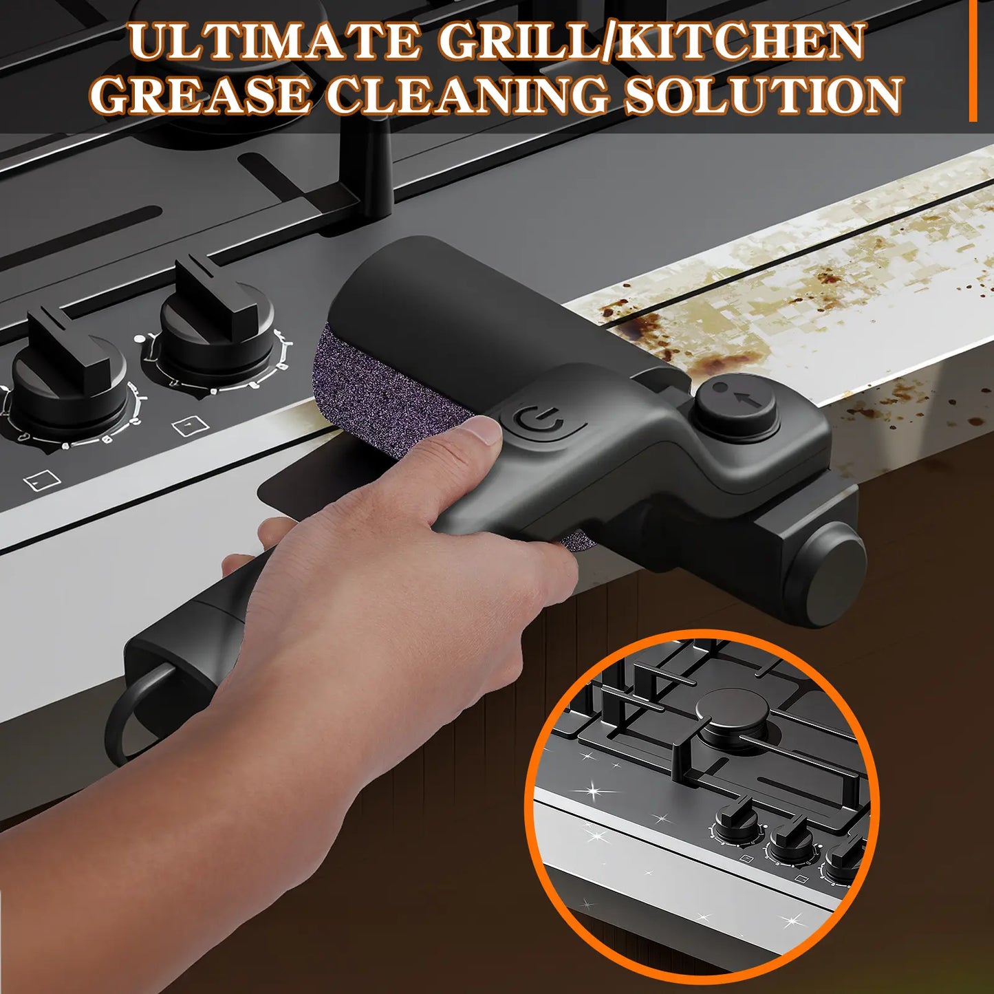 Cordless Electric BBQ Grill Brush with Rechargeable Battery, Adjustable 180° Head, and Three Speed Settings for Optimal Outdoor Grill Maintenance