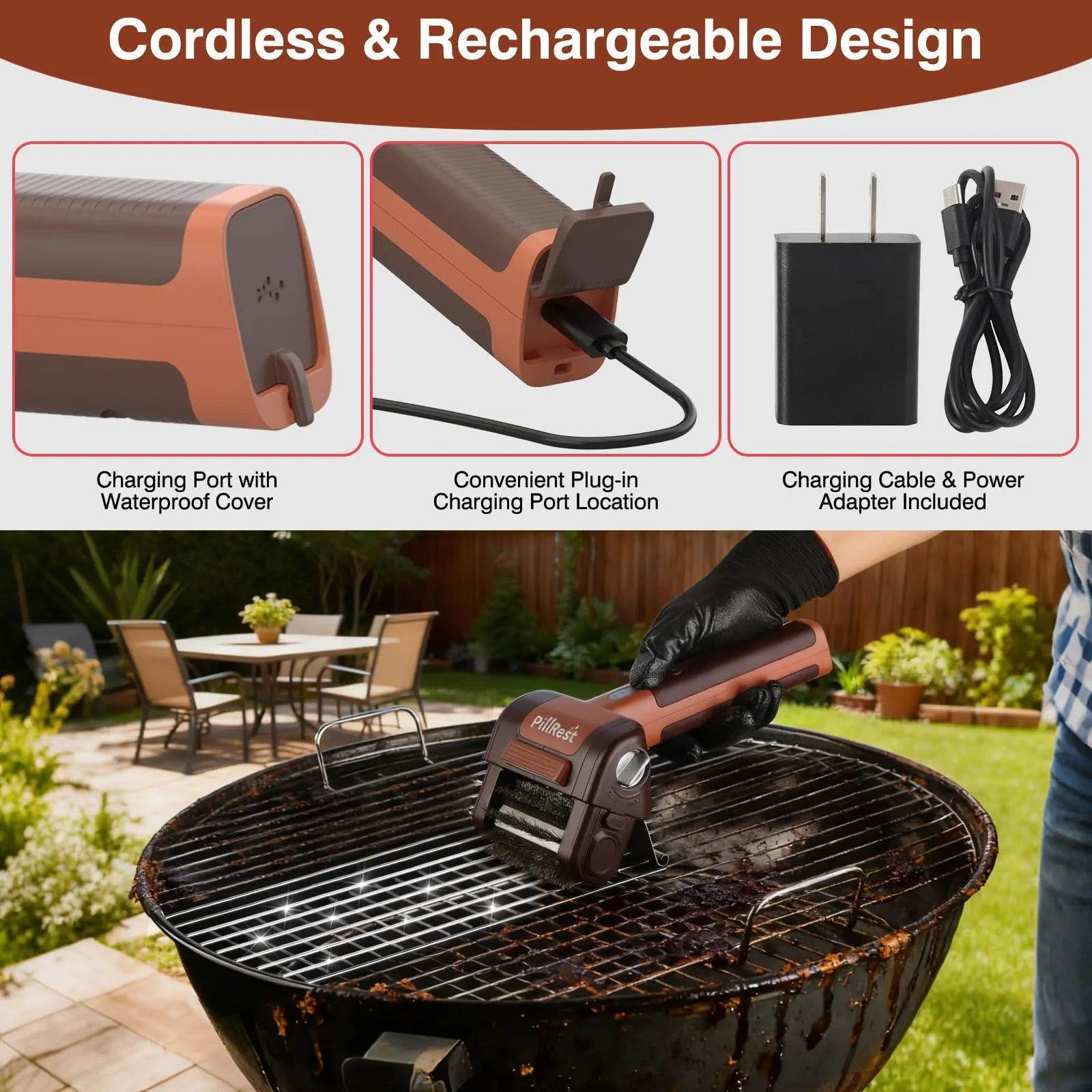 Cordless Electric BBQ Grill Brush