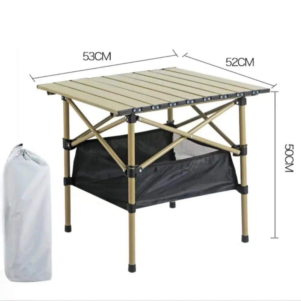 Portable Outdoor Folding Table for Egg Roll Preparation
