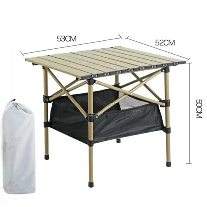 Portable Outdoor Folding Table for Egg Roll Preparation