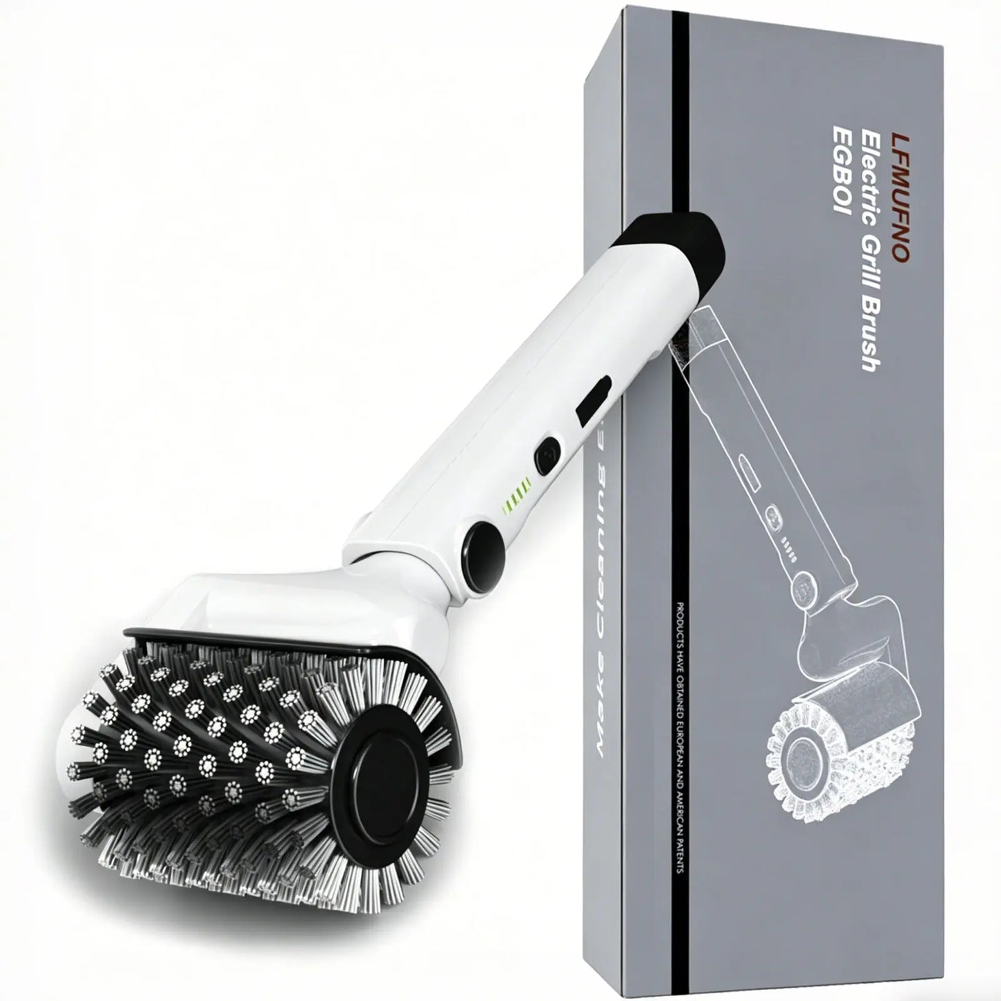 LFMUFNO Electric Grill Brush, Safe BBQ Brush for Grill & Heavy Duty BBQ Grill Brush with Stainless Steel,Safe Grill Accessories,Stainless Grill Grate Cleaner,Charcoal Grill - Gifts for Grill Men/Dad (Red)
