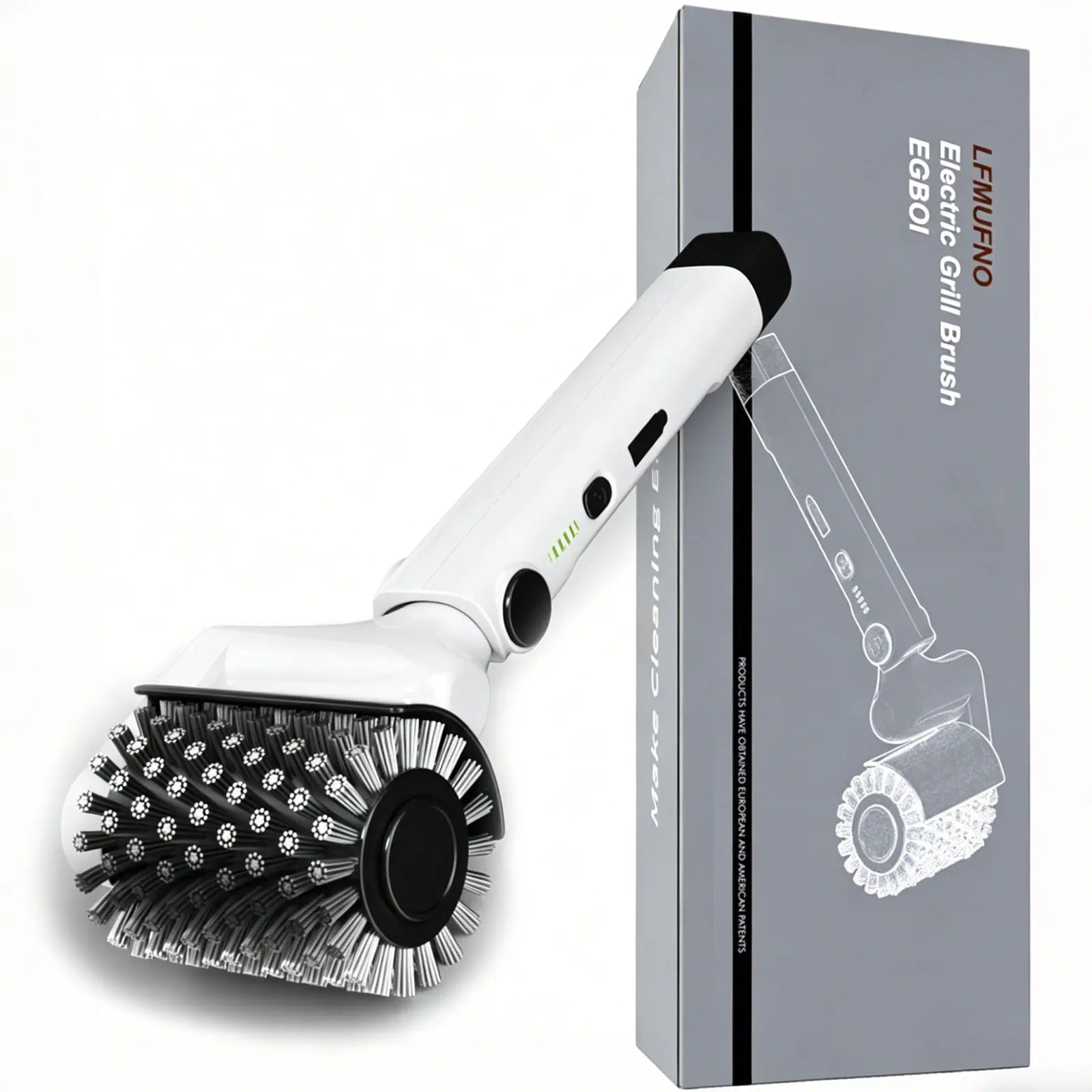 LFMUFNO Electric Grill Brush, Safe BBQ Brush for Grill & Heavy Duty BBQ Grill Brush with Stainless Steel,Safe Grill Accessories,Stainless Grill Grate Cleaner,Charcoal Grill - Gifts for Grill Men/Dad (Red)