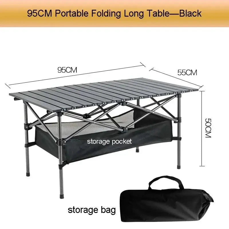 Portable Outdoor Folding Table for Egg Roll Preparation