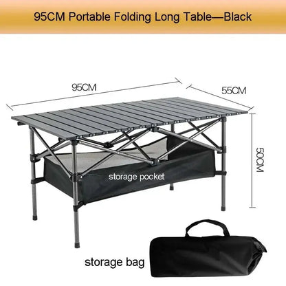 Portable Outdoor Folding Table for Egg Roll Preparation
