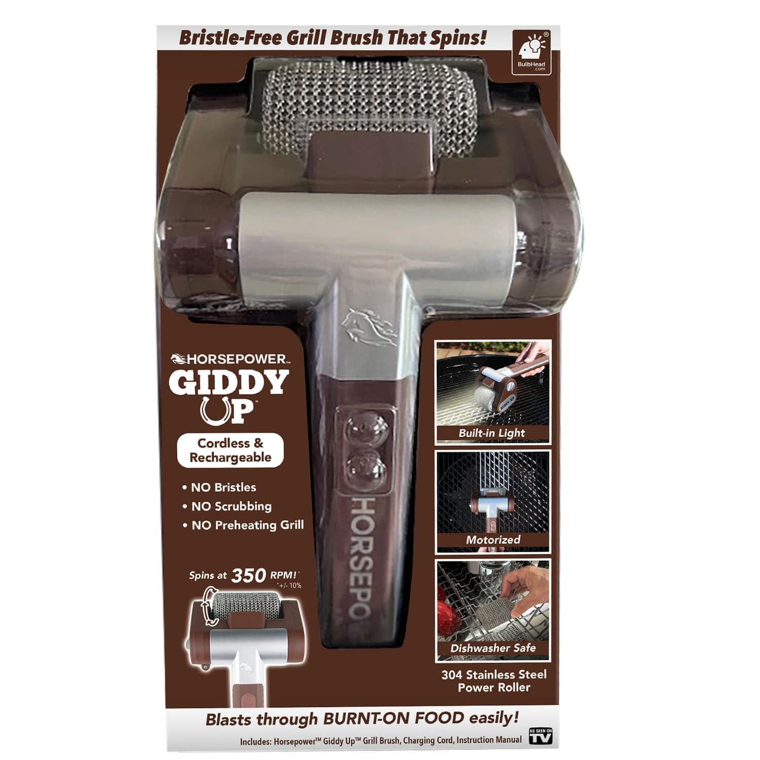 Bristle-Free Cordless Electric Grill Brush
