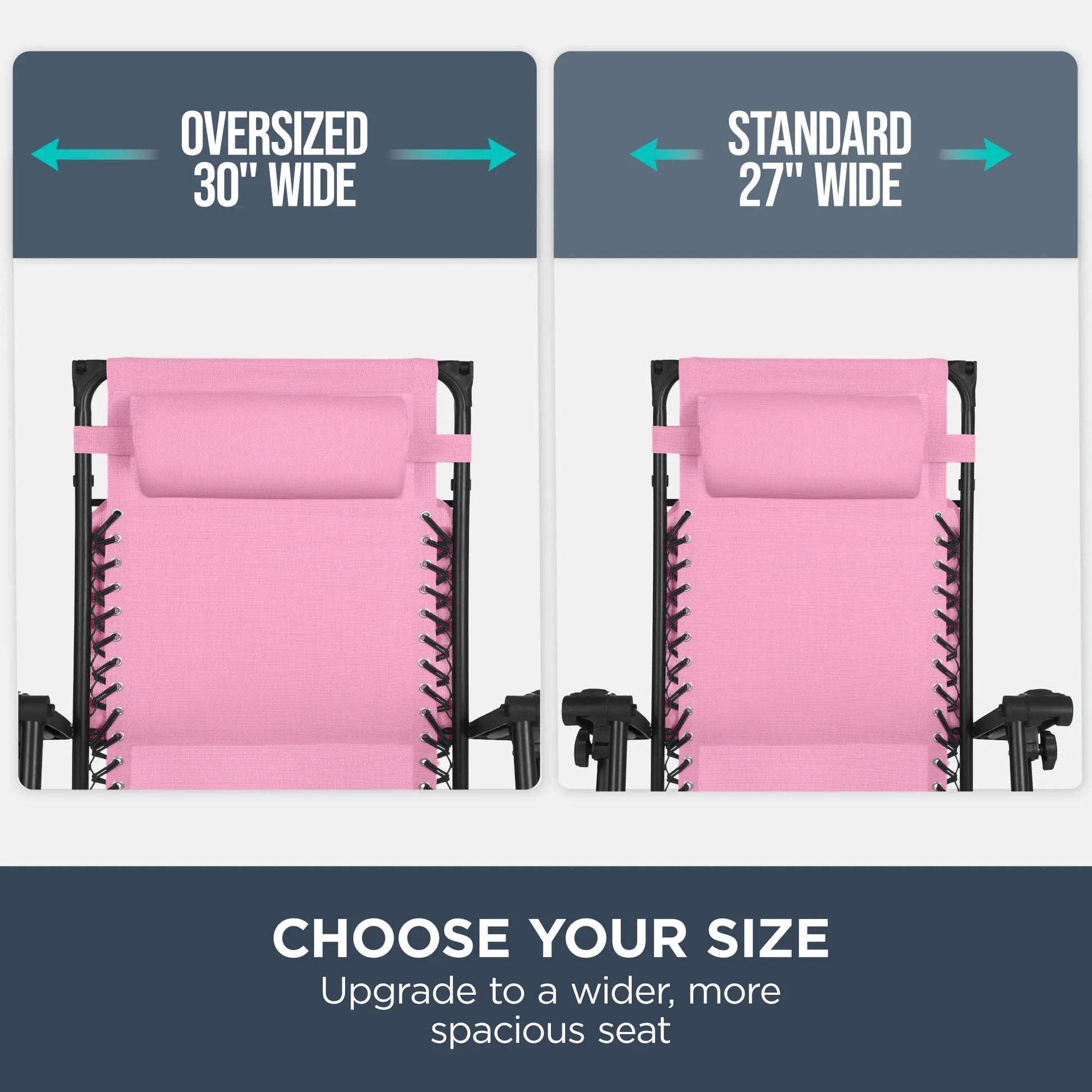 30-Inch Extra Wide Folding Zero Gravity Patio Lounge Chair with Adjustable Canopy Shade - Best Choice Products