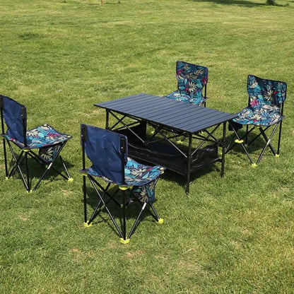 Portable Outdoor Folding Table for Egg Roll Preparation