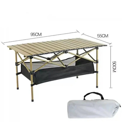 Portable Outdoor Folding Table for Egg Roll Preparation
