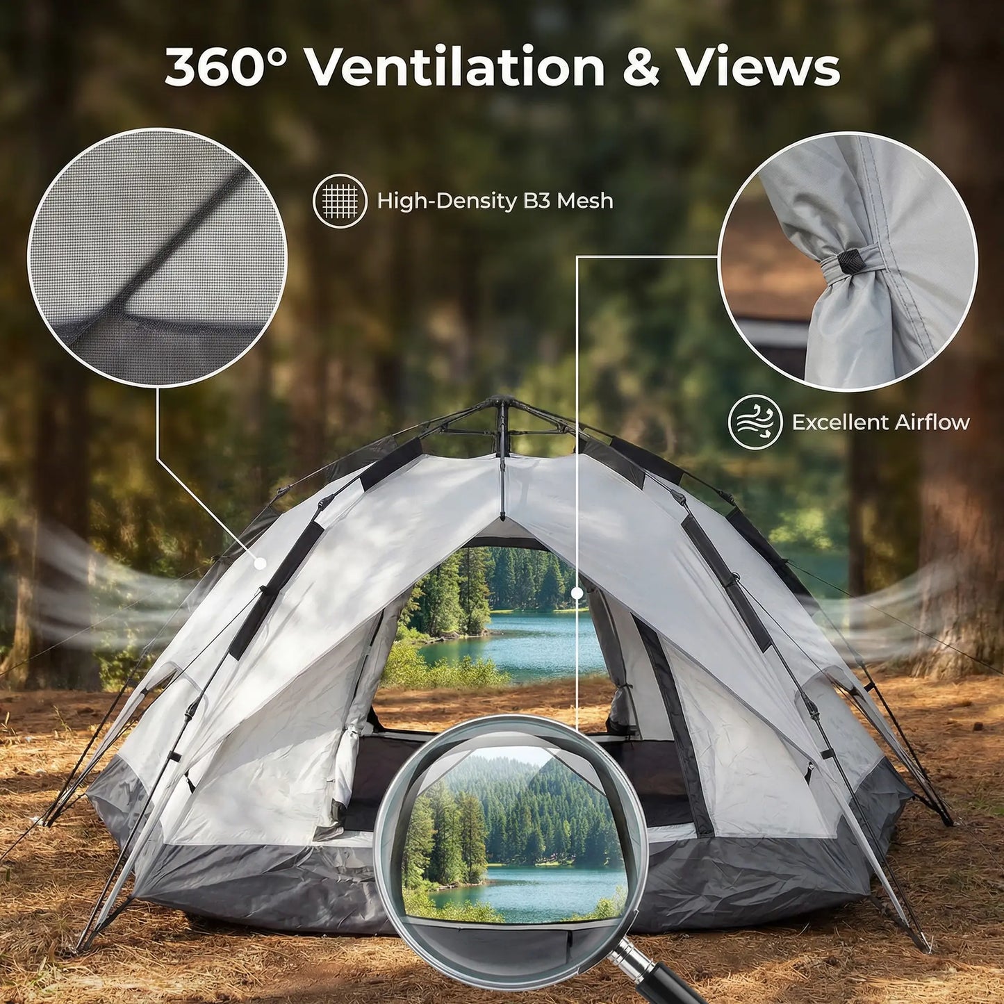 3 Person Tent for Camping