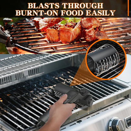 Cordless Electric BBQ Grill Brush with Rechargeable Battery, Adjustable 180° Head, and Three Speed Settings for Optimal Outdoor Grill Maintenance